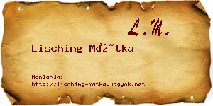 Lisching Mátka névjegykártya